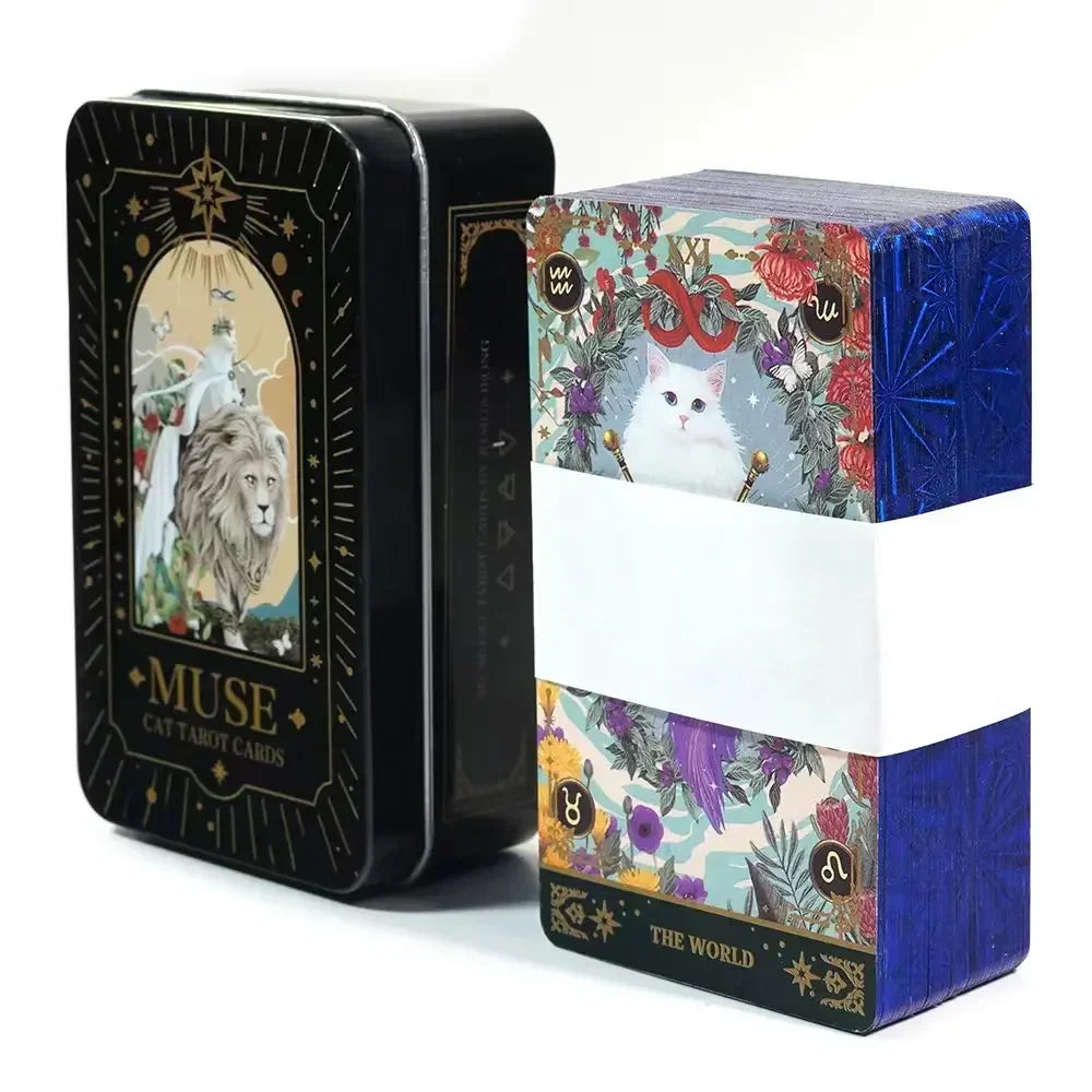 Tarot Oculto Luna Lapin Sueños Lúcidos – 78 Cartas Del Toro para Principiantes con Guía y Caja Metálica 🔮✨