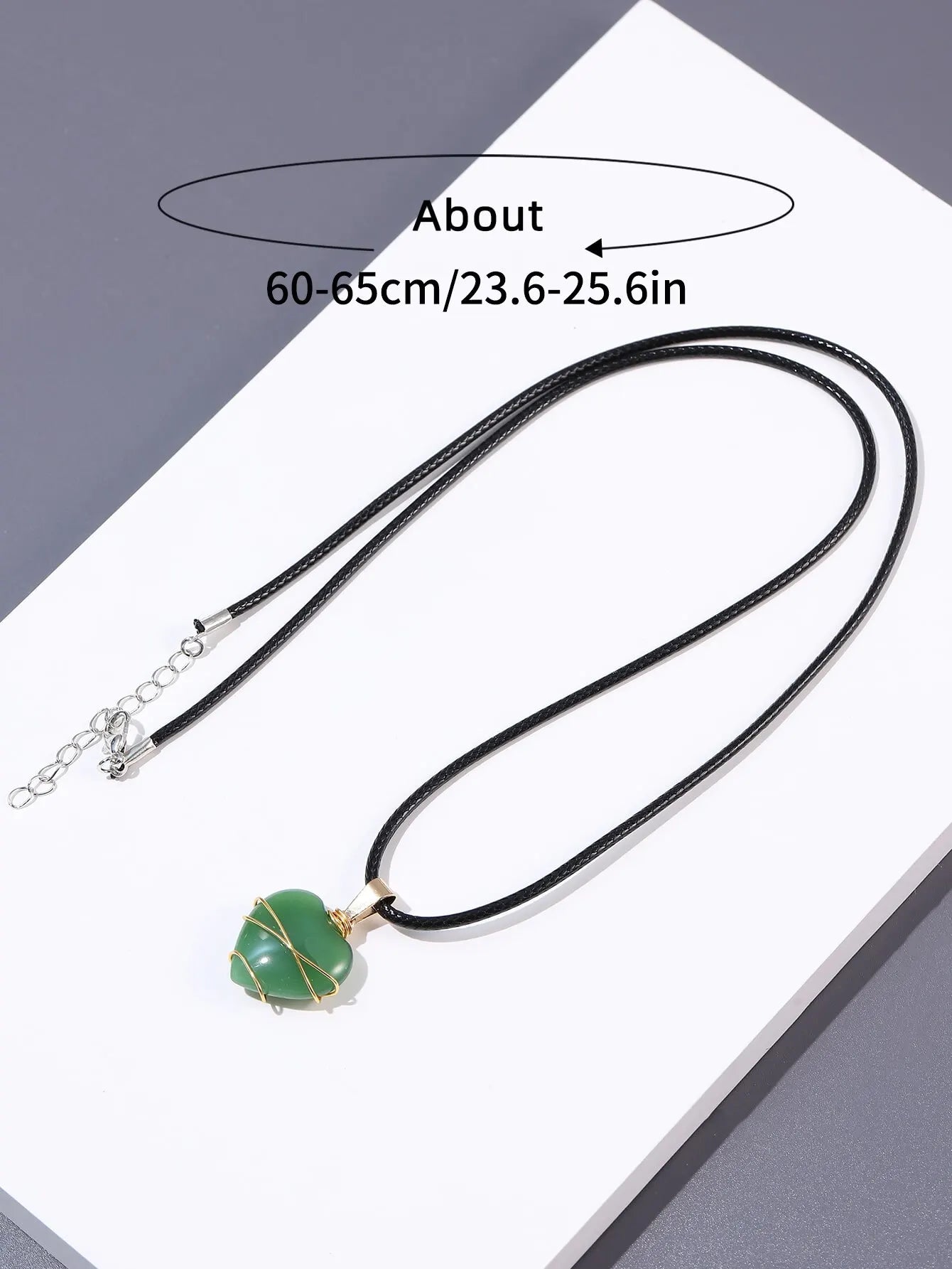 💎 Juego de 5 Collares de Piedra Natural en Forma de Corazón - Amatista, Ópalo y Cristal Púrpura ✨