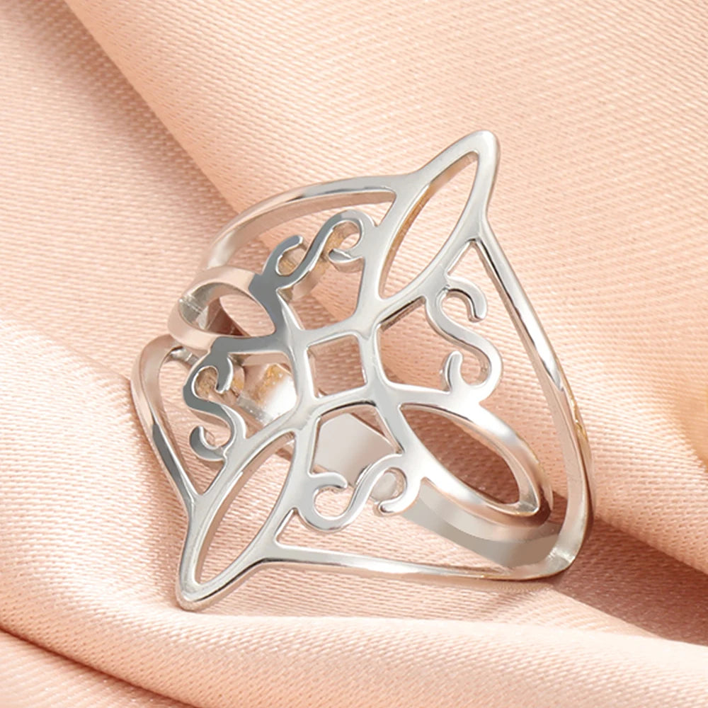 🌟 Anillo de Nudo de Bruja en Acero Inoxidable - Amuleto de Protección y Buena Suerte 🔮✨