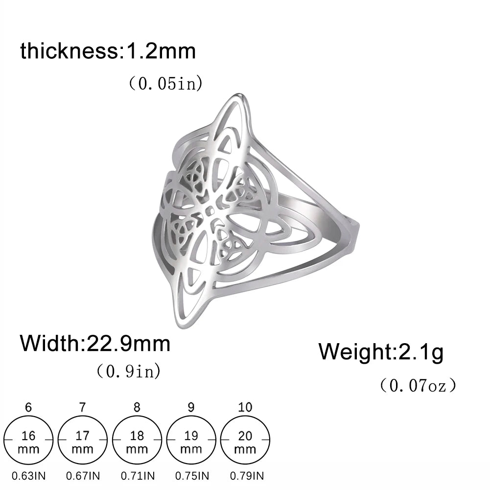 🌟 Anillo de Nudo de Bruja en Acero Inoxidable - Amuleto de Protección y Buena Suerte 🔮✨