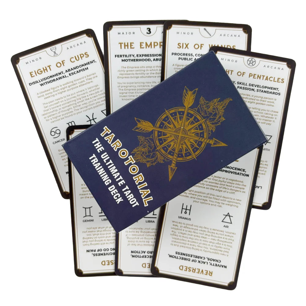 Tarot para Iniciantes Oráculo com Significados nas Cartas Palavras-chave Chakra Invertido Planeta Zodíaco Elemento Médio Tamanho Magro Espanhol