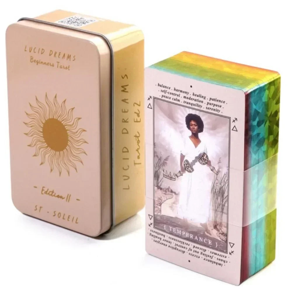 Tarot Oculto Luna Lapin Sueños Lúcidos – 78 Cartas Del Toro para Principiantes con Guía y Caja Metálica 🔮✨