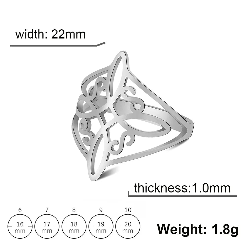🌟 Anillo de Nudo de Bruja en Acero Inoxidable - Amuleto de Protección y Buena Suerte 🔮✨