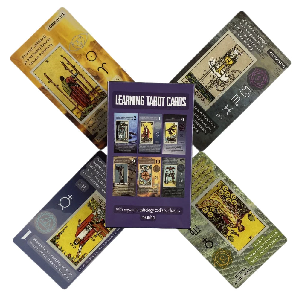 Tarot para Iniciantes Oráculo com Significados nas Cartas Palavras-chave Chakra Invertido Planeta Zodíaco Elemento Médio Tamanho Magro Espanhol
