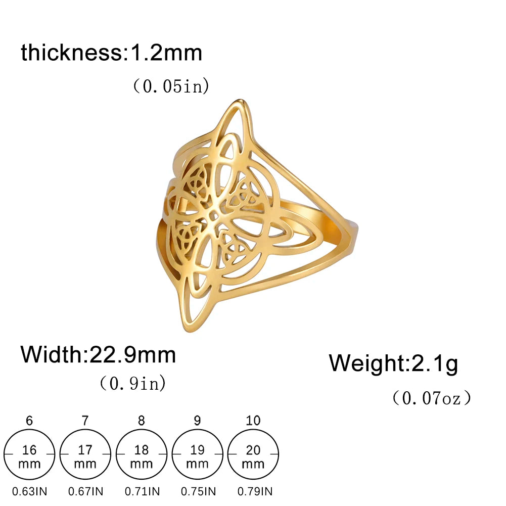 🌟 Anillo de Nudo de Bruja en Acero Inoxidable - Amuleto de Protección y Buena Suerte 🔮✨