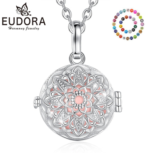 🌟 Collar Bola de Armonía con Colgante Flor - Joyería de Moda para Mamás y Embarazadas 🌸✨