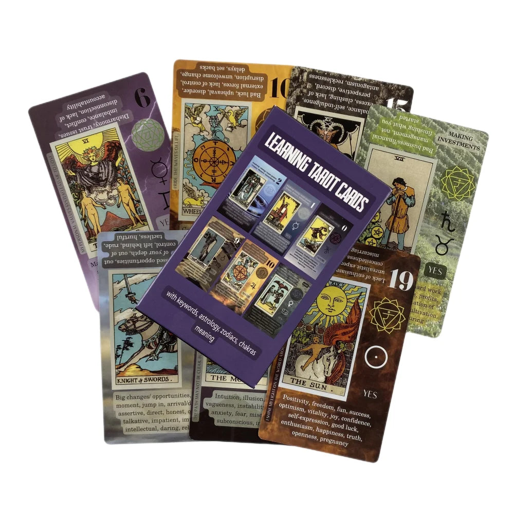 Tarot para Iniciantes Oráculo com Significados nas Cartas Palavras-chave Chakra Invertido Planeta Zodíaco Elemento Médio Tamanho Magro Espanhol