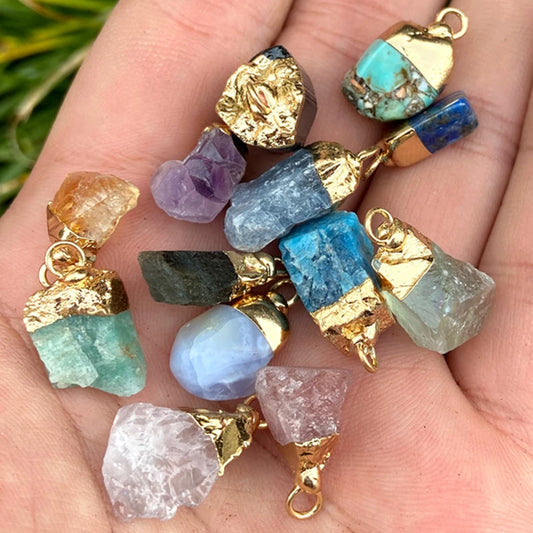 💎 Colgantes de Piedra Natural en Bruto - Labradorita, Ágata y Amatista ✨